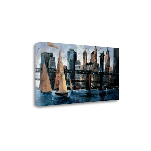 20x22 x 39x22 Sailboats in Manhattan II Giclee on Gallery Wrap Canvas