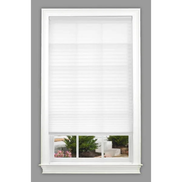 Allen + Roth 51-in x 48-in White Light Filtering Cordless Pleated Shade Polyester - CPWHITE510480