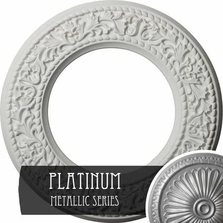 12x22OD x 1x22P Traditional Ceiling Medallion (Fits Canopies Up to 2 3/4x22) - Hand-Painted Pewter
