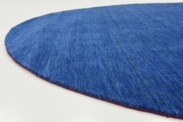 Unique Loom Solid Gava Blue 9 ft Round Area Rug