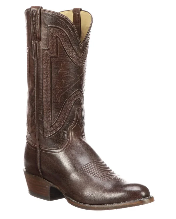 Lucchese Collins GY1504.63 Mens Whiskey Burnished Baby Buffalo Boots 15 - D, Whiskey Burnished