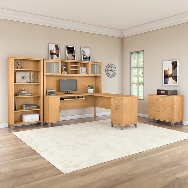 Bush Furniture Somerset - Lateral filing cabinet - 2 drawers - maple cross