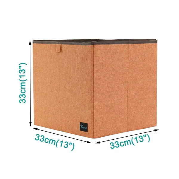 Piccocasa Storage Bin with Lid, Storage Cube Basket for Home Organizer, Collapsible Closet Bin Containers for Shelves, 13x13.6x13
