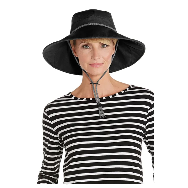 Coolibar UPF 50+ Women's Gardening Hat - Sun, Small/Medium, Black