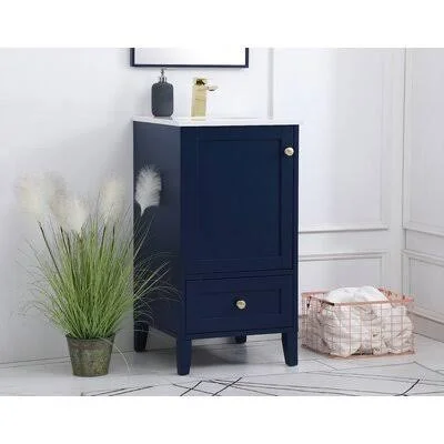 Aleta 18x22 Single Bathroom Vanity Set Mercury Row Base Finish: Blue