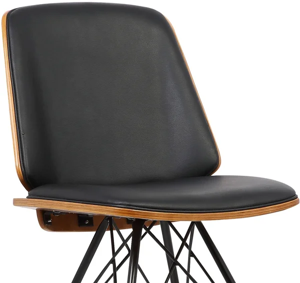 Armen Living Inez Faux Leather Dining Side Chair - Black