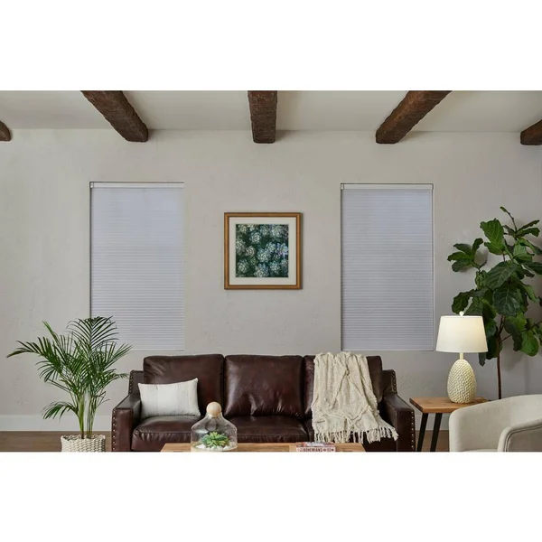 Home Decorators Collection White Cordless Blackout Cellular Shade - 59.5 in. W x 72 in. L (Motorization Compatible), Winter Whit