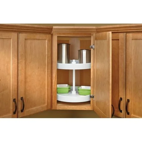 Rev-A-Shelf 24 in White Polymer Full Circle Lazy Susans 2-Shelf