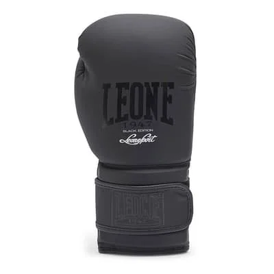 Boxing Kick Boxing Muay Thai Gloves, Black Edition, Leone 1947