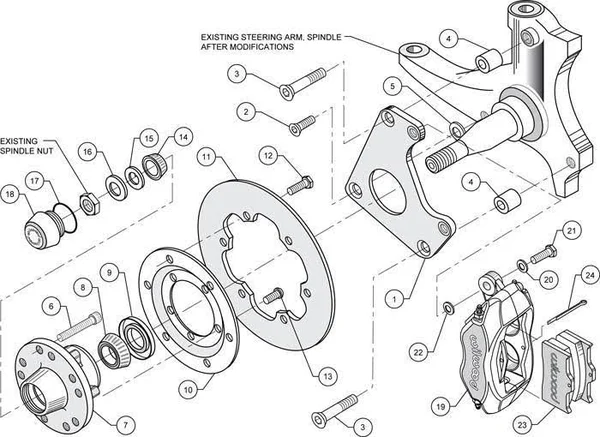Wilwood 140-1033-BD Forged Dynalite Front Drag Brake Kit 1979-1988 GM