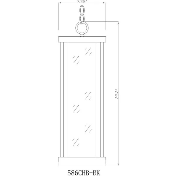 Z Lite 1 Light Outdoor Chain Mount Ceiling Fixture 586CHB BK (Black)