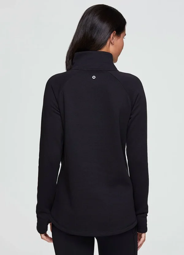 Rbx Prime Ready to Roll Fleece Zip Mock Neck Pullover Top Women's Size Medium in Berry