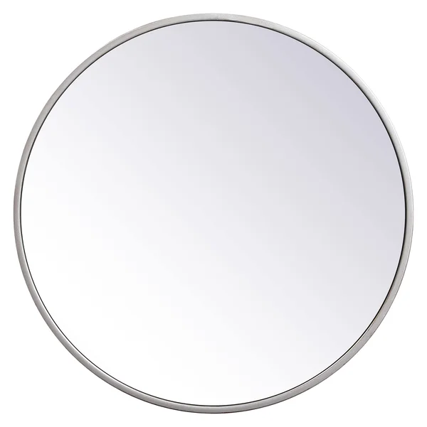 Metal Frame Round Mirror 18 inch in Silver - Elegant Lighting MR4818S