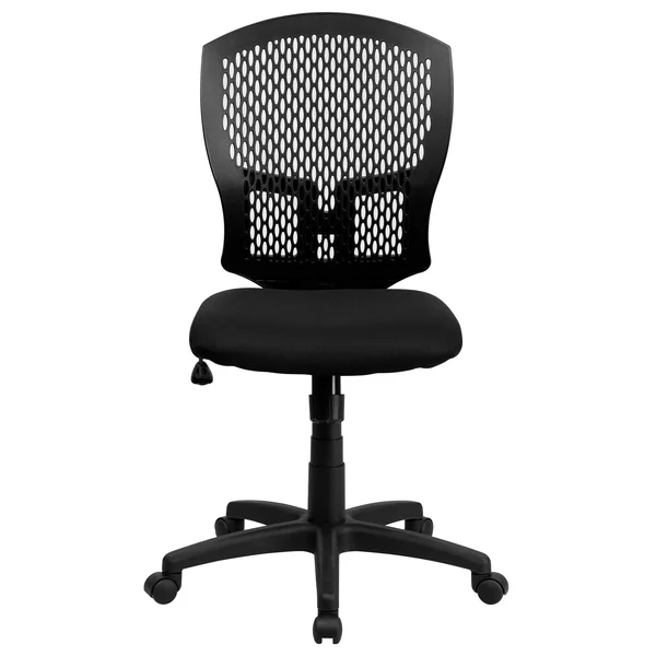 Lancaster Home Mid-Back Designer Back Swivel Adjustable Height Task Office Chair w/ Fabric SEAT - Size: Black
