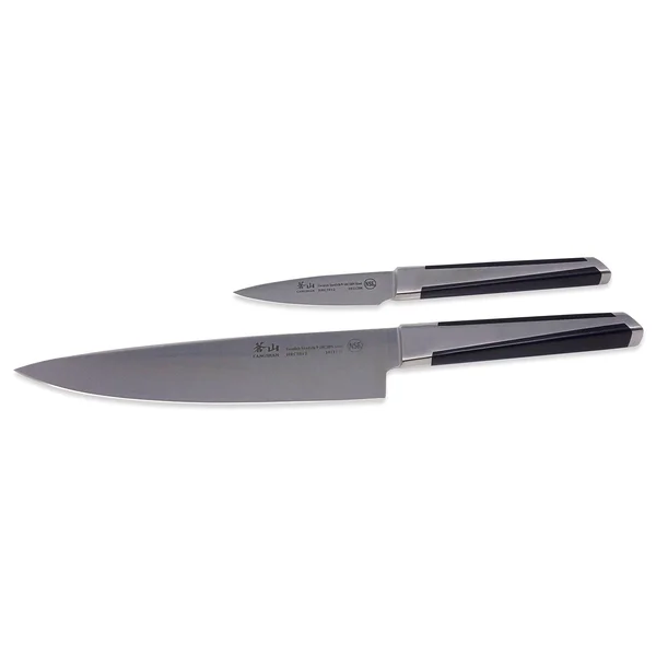 Cangshan TX Series 1021295 Sandvik 14C28N Swedish Steel Forged Tai 3-Piece Knife Block Set, Walnut
