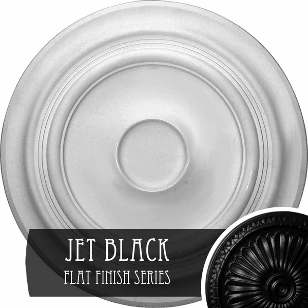 24 3/8x22OD x 1 1/2x22P Traditional Ceiling Medallion (Jet Black)