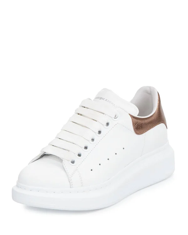 Alexander McQueen Oversized Sneakers - White/Rose Gold, Women's, 37EU, Sneakers & Trainers Chunky & Oversized Dad Sneaker