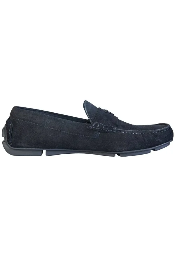 Emporio Armani Suede Driver Shoes Black