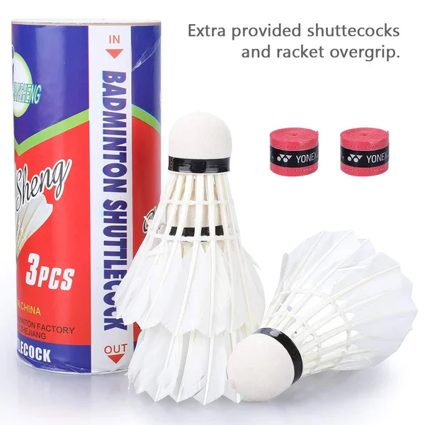 Badminton Racquet - Fostoy Badminton Racket Set-Professional Carbon Fiber Badminton Racket with 3 Shuttlecocks and Carrying Bag-Pe