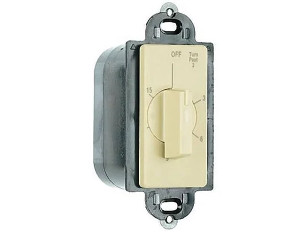 Pass & Seymour Ivory Rotary Automatic 15-Minute Spring Loaded Wall Timer 97015-I