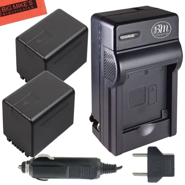 BM Premium 2-Pack of VW-VBT380 Batteries and Battery Charger for Panasonic HCV380 - HCV510, HCV520, HCV550, Hc-v710, Hc-v720, Hc
