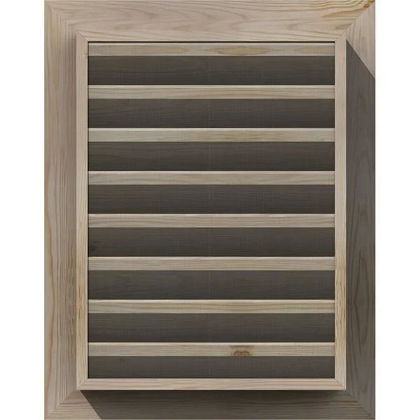 Ekena Millwork GVWVE30X1400SFPPI 30x22W x 14x22H Vertical Gable Vent (35x22W x 19x22H Frame Size): Primed - Functional, Smooth Pi