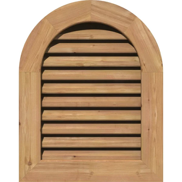 Ekena Millwork GVWRT32X3401SFUWR 32x22W x 34x22H Round Top Gable Vent (37x22W x 39x22H Frame Size): Unfinished - Functional, Smoo
