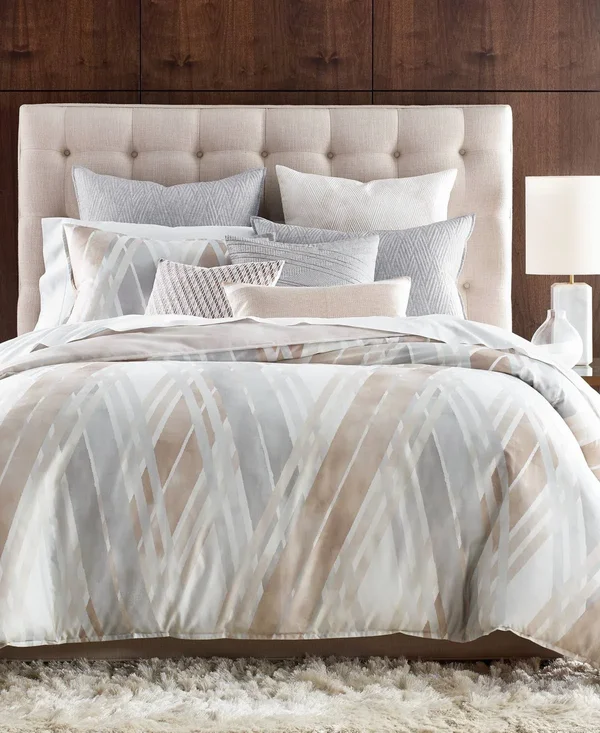 Hotel Collection Lateral Pima Cotton Full/Queen Duvet Cover Natural