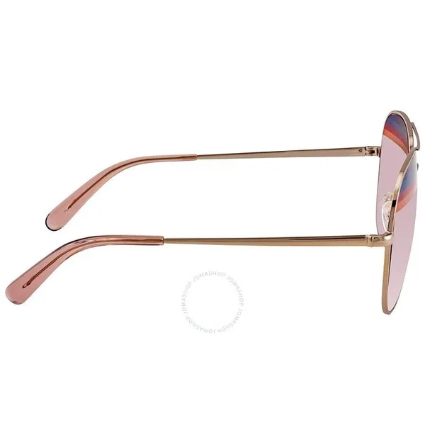 Salvatore Ferragamo SF172S 687 Shiny Rose Gold Aviator Sunglasses