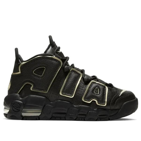 Nike Air More Uptempo GS &Black Metallic Gold Star& Black/White/Metallic Gold Star Basketball Shoes/Sneakers DD3038-001 (Size: U