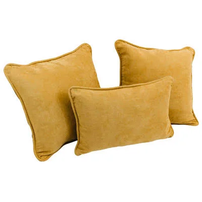 Darby Home Co Galbraith 3 Piece Microsuede Throw Pillow Set; Lemon