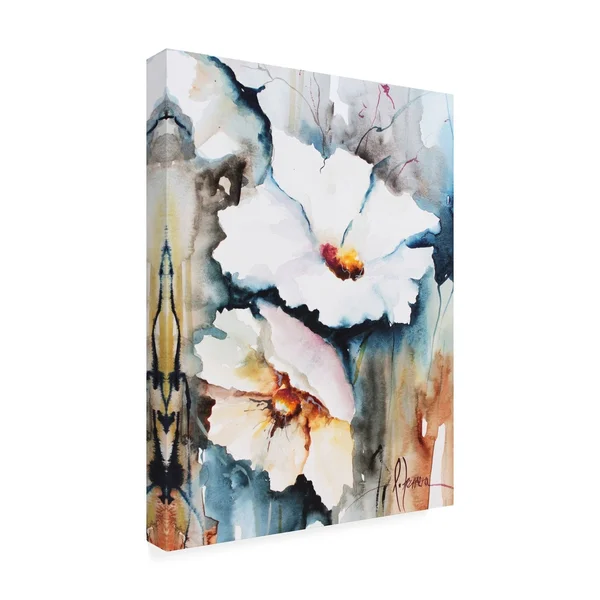 Trademark Fine Art 'Blooms Aquas II' Canvas Art by Leticia Herrera - Size: 18 x 24