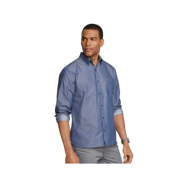 Van Heusen Men's Never Tuck Long Sleeve Button Down Shirt