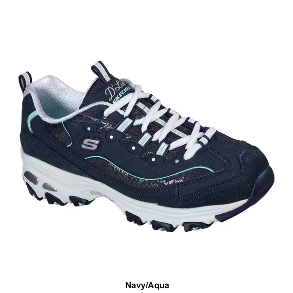 Skechers Women's D&Lites - Sparkling Rain Sneakers - Gray, Multi, 11.0