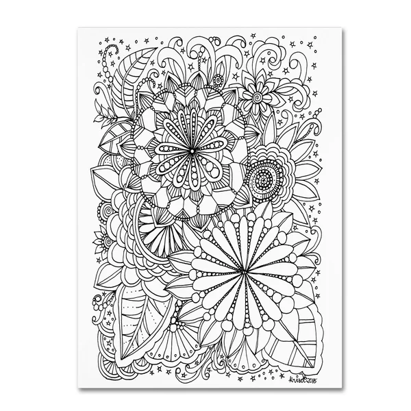 Trademark Fine Art &Enchanted Gardens 5& by KCDoodleArt Graphic Art on Wrapped Canvas - Size: 32x22 H x 24x22 W x 2x22 D