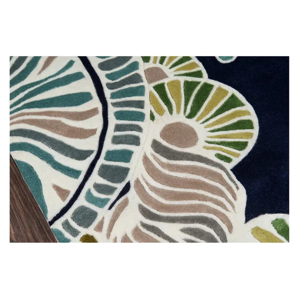Momeni New Wave Area Rug - Navy, 5&9x22 x 5&9x22 Round