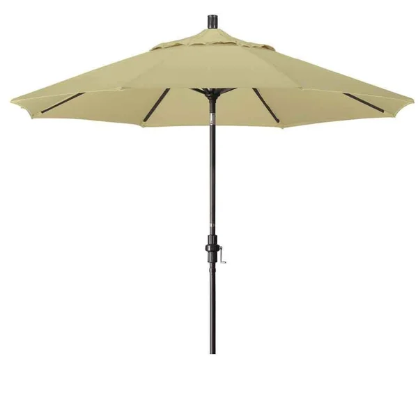 California Umbrella 9& Aluminum Market Umbrella Collar Tilt - Bronze/Sunbrella/Dolce Mango