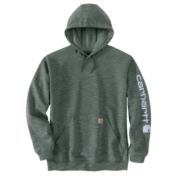 Carhartt Midweight Hooded Logo Sweatshirt, Leaf Green Heather, 4XL Regular