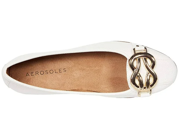 Women's Aerosoles Big Bet Ballet Flat - Size: 5.5, White
