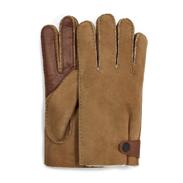 Ugg Sheepskin Side-Tab Tech Gloves Chestnut