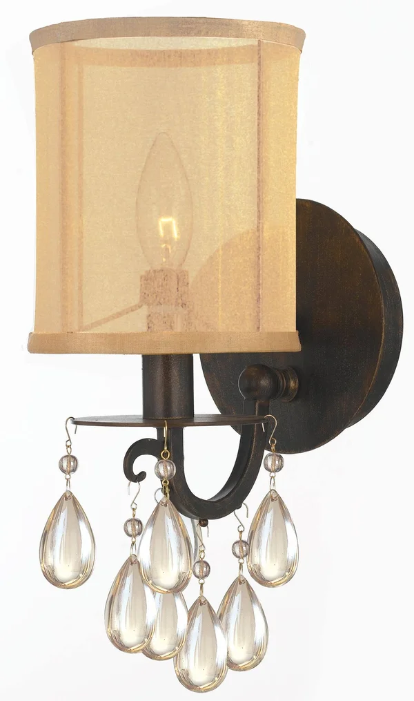 Crystorama 5621-CH Hampton 1 Light Sconce - Polished Chrome