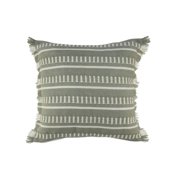 Dash Geometric Indoor Outdoor Throw Pillow - Taupe/White