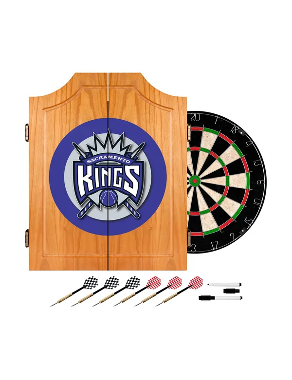 NBA Sacramento Kings Wood Dart Cabinet Set