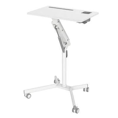 Pneumatic Standing or Sitting Laptop Desk Inbox Zero Color (Top/Frame): White/White