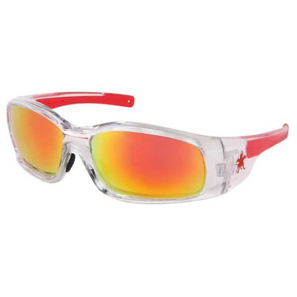 MCR Safety SR14R Swagger Clear Frame Fire Mirror Lens Safety Glasses