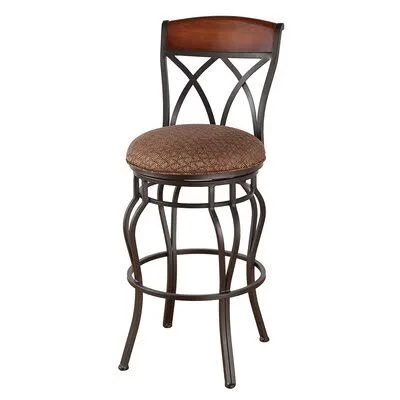 Hughey Swivel Bar & Counter Stool Red Barrel Studio Color: Matte Black, Upholstery: Ford Red, Seat Height: Counter Stool (26