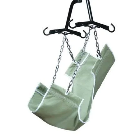 Gf113-c-lc Canvas Fabric 2-Point Sling with Commode Opening - 220 lb. Weight Capacity, One Piece Sling for Use with 2-Point Sprea