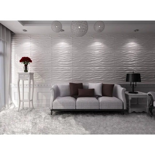3D Fiber Wall Decor panelling - 32x22x25x22/pc - 12pc - Beach