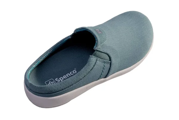 Spenco Siesta Nuevo Perforated Women's Orthotic Slide Shoe Mineral Blue - 8 Medium