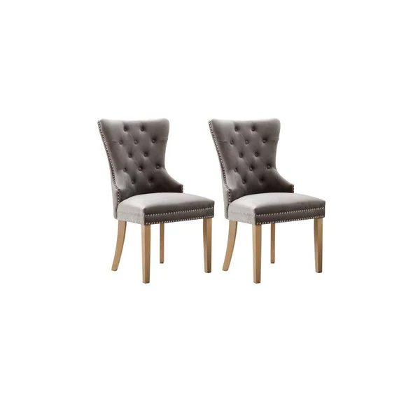 Home Beyond Troyes Light Grey Upholstered Wingback Chair